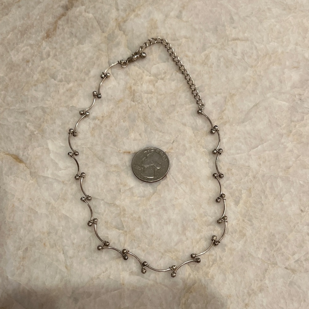 Elegant Silver Beaded Necklace